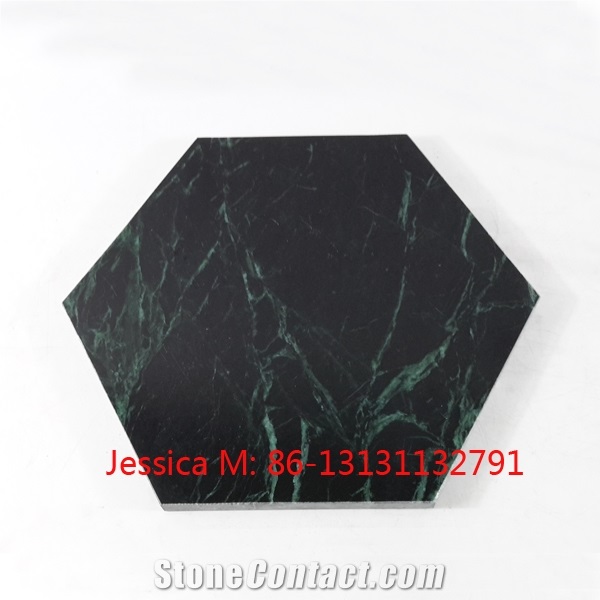 Cutting Board Green Marble Hexagon /Green Marble Pastry Board /Green Marble Cheese Board /Green Marble Chopping Blocks /Green Marble Serving Board
