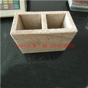 Double Groove Marble Toothbrush Holder