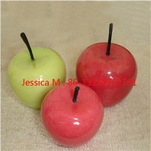 Factory Dyed Marble Apple Paperweight Red Art Delicious Design/Desktop Gift