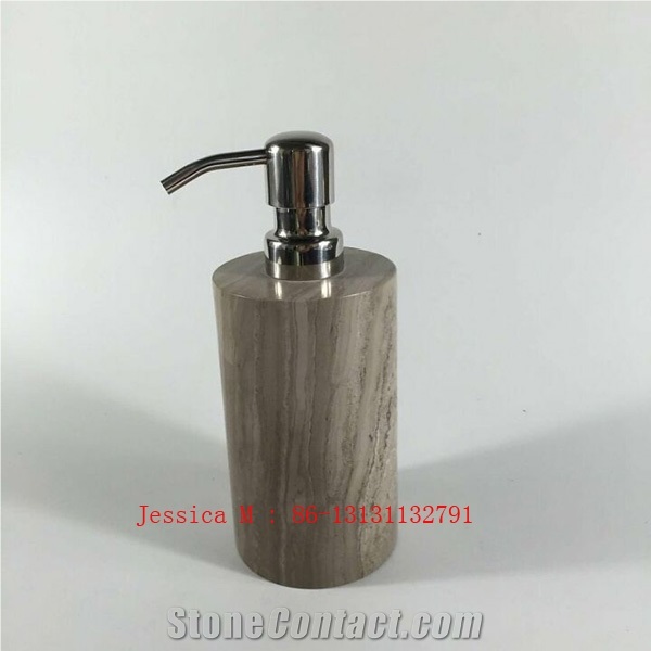 Forest Marble Soap Dispenser / Stone Shampoo Holder /