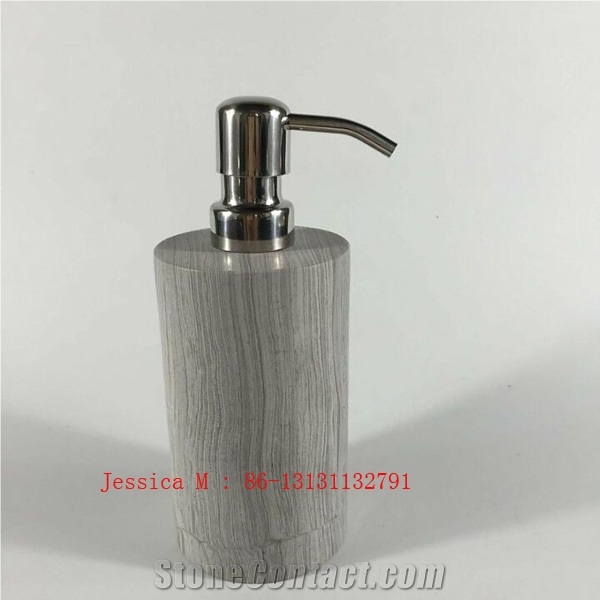 Forest Marble Soap Dispenser / Stone Shampoo Holder /