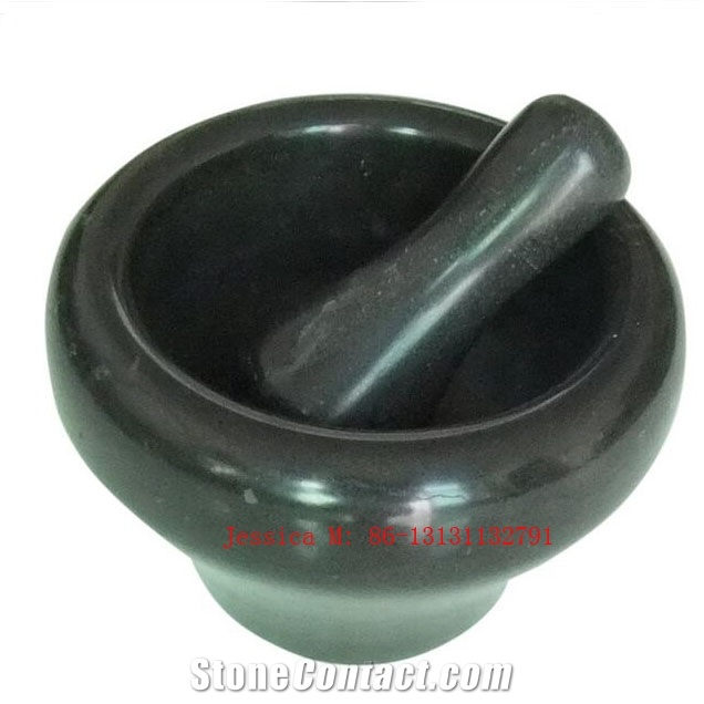 Genuine Black Marble Mortar and Pestle
