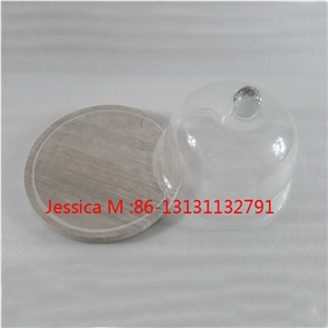 Glass Cheese Dome with Marble Base /Marble Cake Stand Plates