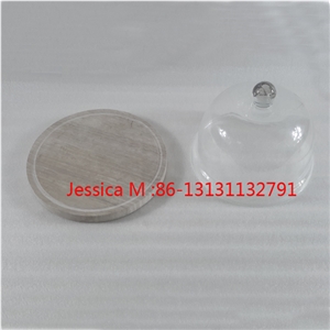 Glass Cheese Dome with Marble Base /Marble Cake Stand Plates