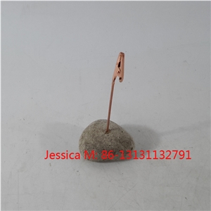 Golden Color Stone Base Memo Clips Place Card Holder Tabletop Photo Holders