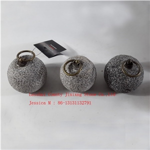 Granite Door Stop with Brass Handle