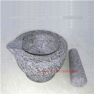 Granite Mortar and Pestle with Mouth /Stone Mortar and Pestle Set