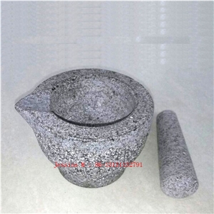Granite Mortar and Pestle with Mouth /Stone Mortar and Pestle Set