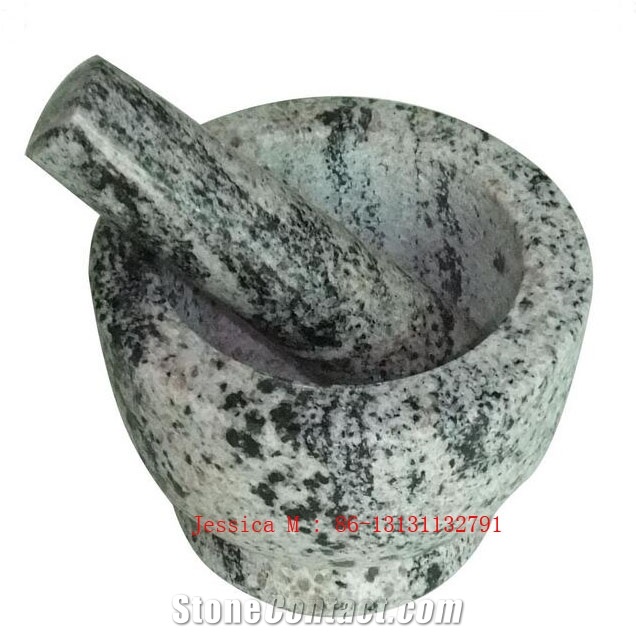 Grey Granite Garlic Mortar and Pestle
