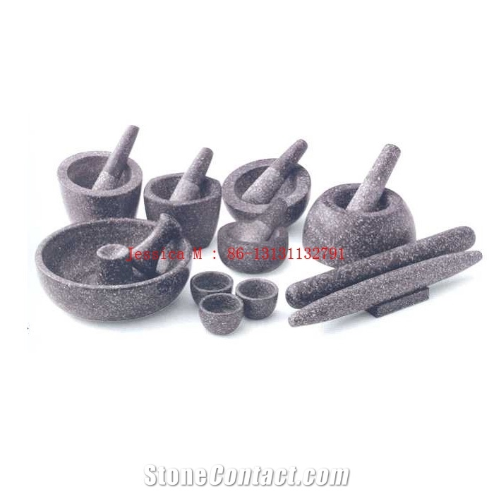 Grey Granite Mortars and Rolling Pins