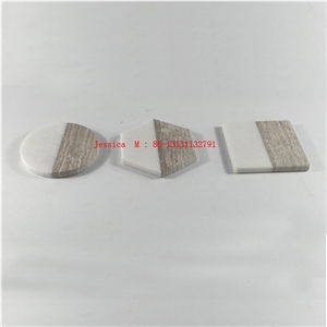 Marble Cup Coaster /2 Tone Marble Coaster /Two Combined Marble Coaster