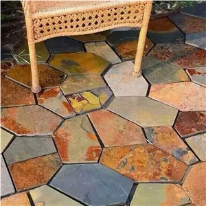 Multicolored Slate Flagstone Mats/ Meshed Slate Flagstone/Natural Slate Tiles