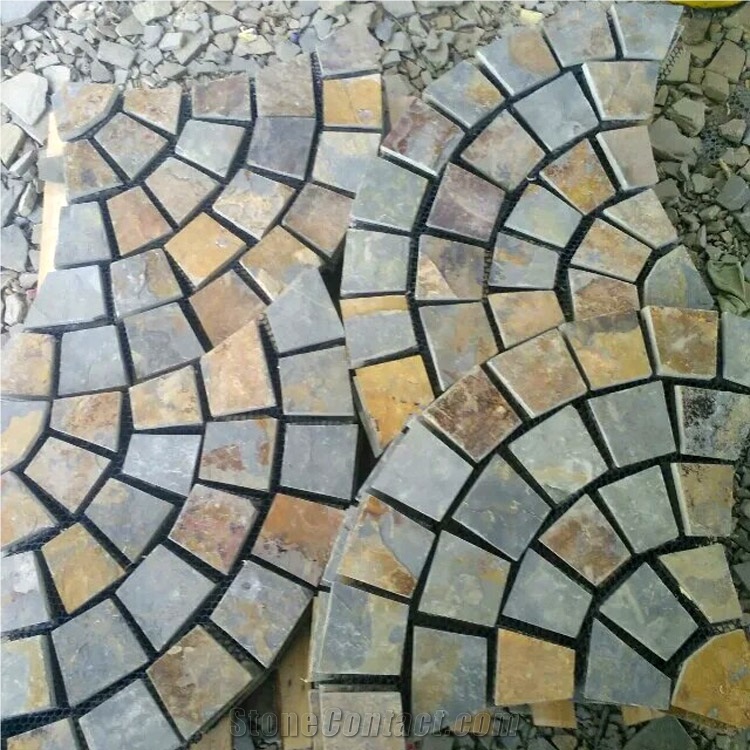 Multicolored Slate Flagstone Mats/ Meshed Slate Flagstone/Natural Slate Tiles