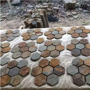 Multicolored Slate Flagstone Mats/ Meshed Slate Flagstone/Natural Slate Tiles