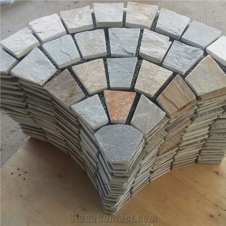 Multicolored Slate Flagstone Mats/ Meshed Slate Flagstone/Natural Slate Tiles
