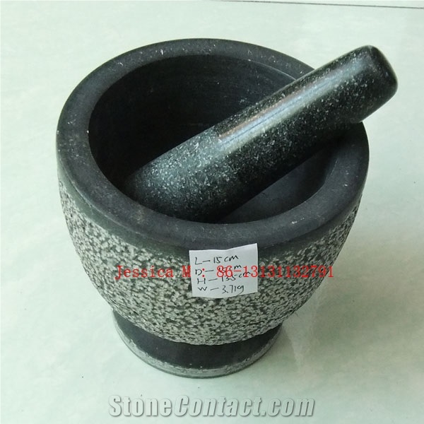 Natural Granite Mortar and Pestle