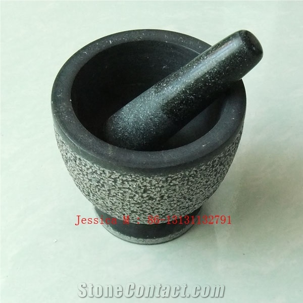 Natural Granite Mortar and Pestle
