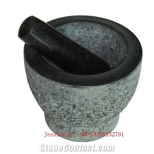 Natural Granite Mortar and Pestle