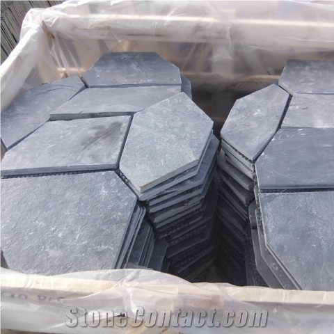 Natural Grey Slate Flagstone Pattern/Crazing Paving Stone/Irregular Mesh Paver
