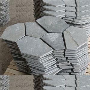 Natural Grey Slate Flagstone Pattern/Crazing Paving Stone/Irregular Mesh Paver