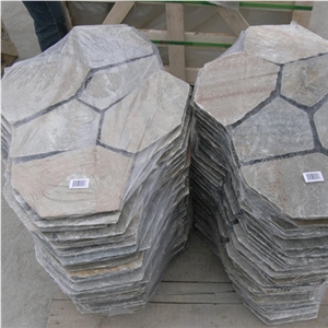 Natural Grey Slate Flagstone Pattern/Crazing Paving Stone/Irregular Mesh Paver
