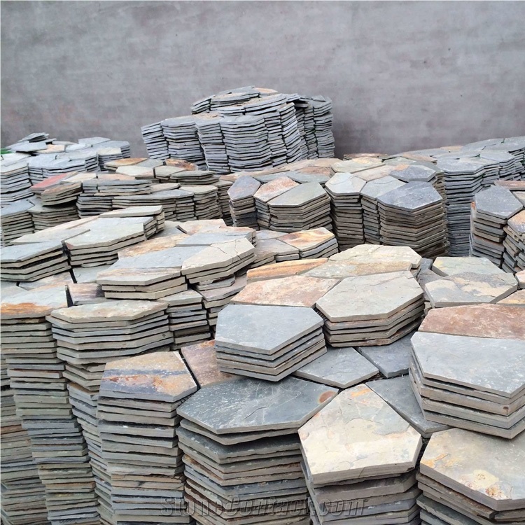 Natural Multicolor Slate Flagstone Pattern/Crazing Paving Stone/Irregular Mesh Paver