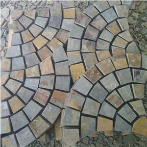 Natural Multicolor Slate Flagstone Pattern/Crazing Paving Stone/Irregular Mesh Paver