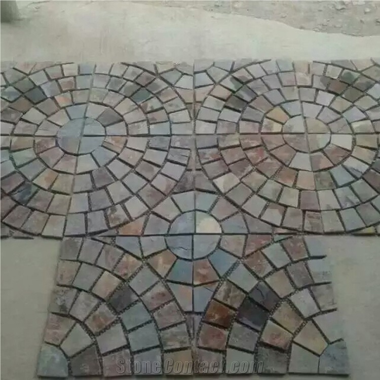 Natural Multicolor Slate Flagstone Pattern/Crazing Paving Stone/Irregular Mesh Paver