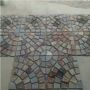 Natural Multicolor Slate Flagstone Pattern/Crazing Paving Stone/Irregular Mesh Paver