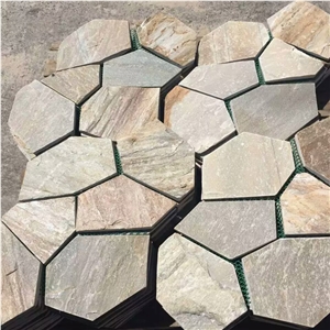 Natural Multicolor Slate Flagstone Pattern/Crazing Paving Stone/Irregular Mesh Paver