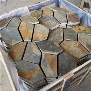Natural Multicolor Slate Flagstone Pattern/Crazing Paving Stone/Irregular Mesh Paver