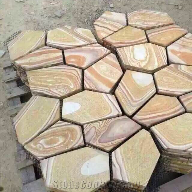 Natural Multicolor Slate Flagstone Pattern/Crazing Paving Stone/Irregular Mesh Paver