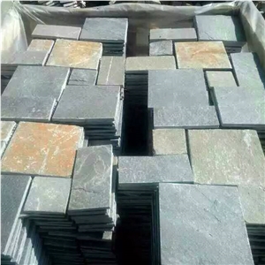 Natural Multicolor Slate Flagstone Pattern/Crazing Paving Stone/Irregular Mesh Paver