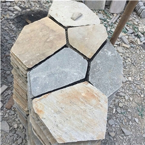 Natural Multicolor Slate Flagstone Pattern/Crazing Paving Stone/Irregular Mesh Paver