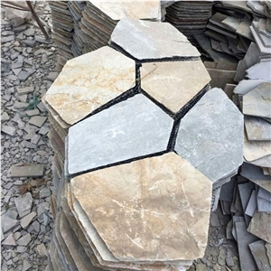 Natural Multicolor Slate Flagstone Pattern/Crazing Paving Stone/Irregular Mesh Paver