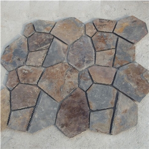 Natural Multicolor Slate Flagstone Pattern/Crazing Paving Stone/Irregular Mesh Paver