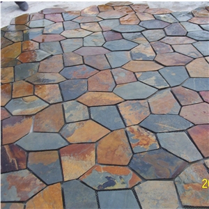Natural Multicolor Slate Flagstone Pattern/Crazing Paving Stone/Irregular Mesh Paver