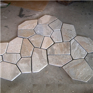 Natural Multicolor Slate Flagstone Pattern/Crazing Paving Stone/Irregular Mesh Paver