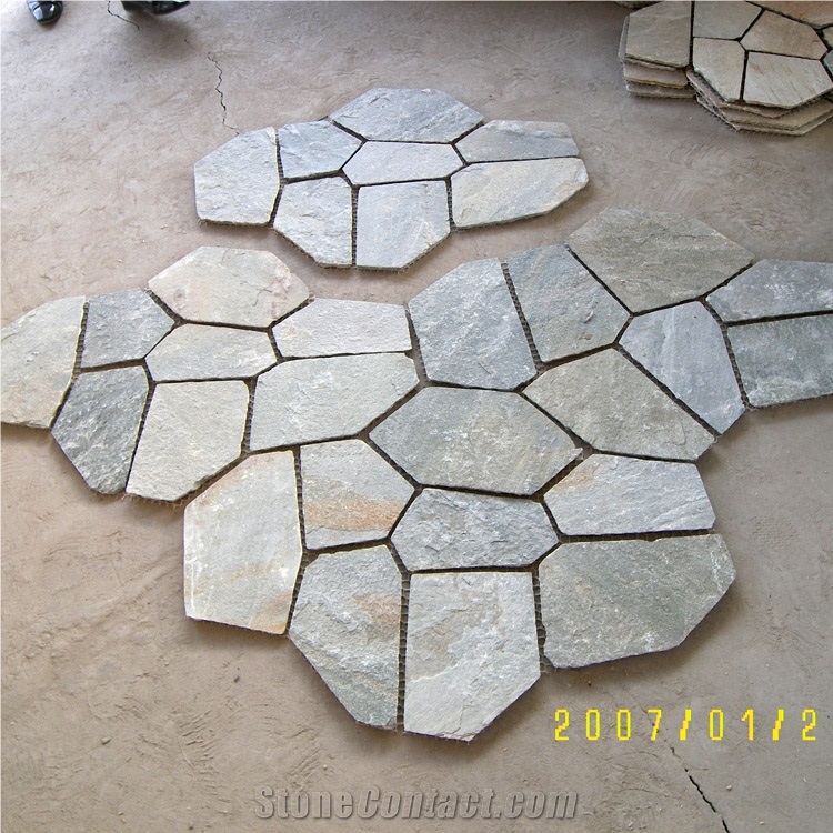 Natural Multicolor Slate Flagstone Pattern/Crazing Paving Stone/Irregular Mesh Paver
