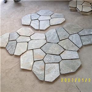 Natural Multicolor Slate Flagstone Pattern/Crazing Paving Stone/Irregular Mesh Paver