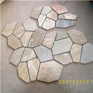 Natural Multicolor Slate Flagstone Pattern/Crazing Paving Stone/Irregular Mesh Paver