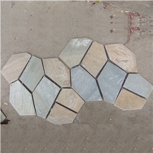 Natural Multicolor Slate Flagstone Pattern/Crazing Paving Stone/Irregular Mesh Paver