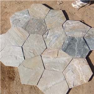 Natural Multicolor Slate Flagstone Pattern/Crazing Paving Stone/Irregular Mesh Paver