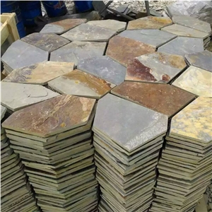 Natural Multicolor Slate Flagstone Pattern/Crazing Paving Stone/Irregular Mesh Paver