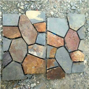 Natural Multicolor Slate Flagstone Pattern/Crazing Paving Stone/Irregular Mesh Paver