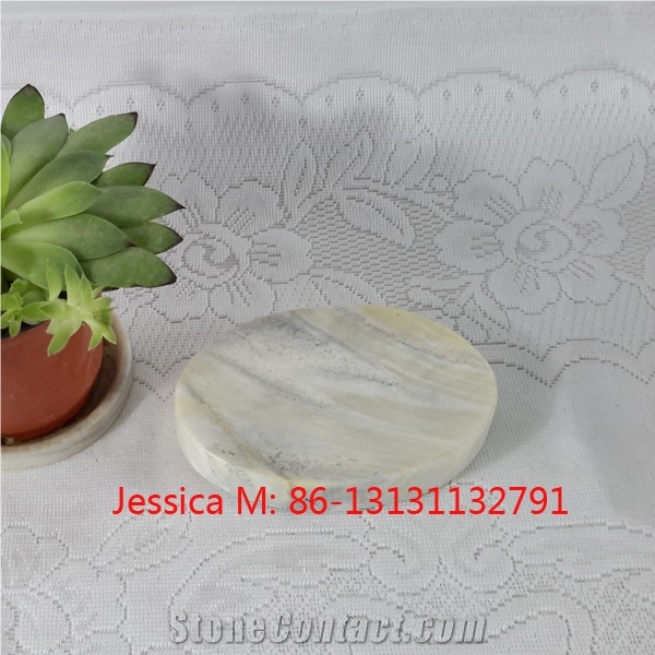 Oval Shape Light Green Marble Soap Dish