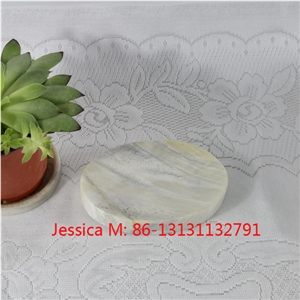 Oval Shape Light Green Marble Soap Dish
