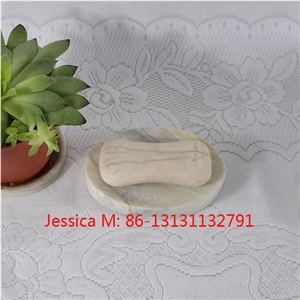 Oval Shape Light Green Marble Soap Dish