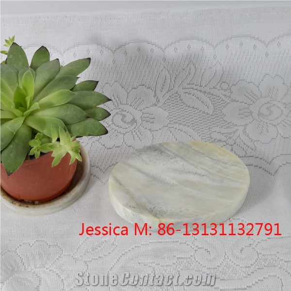 Oval Shape Light Green Marble Soap Dish