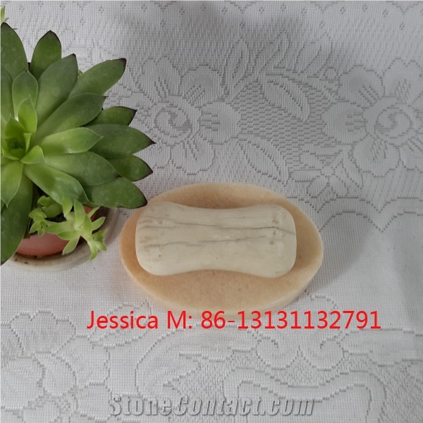 Oval Shape Pink Marble Soap Dish /Oval Shape Pink Marble Soap Holder